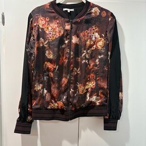 Willow & Clay Dark Floral Bomber Jacket M